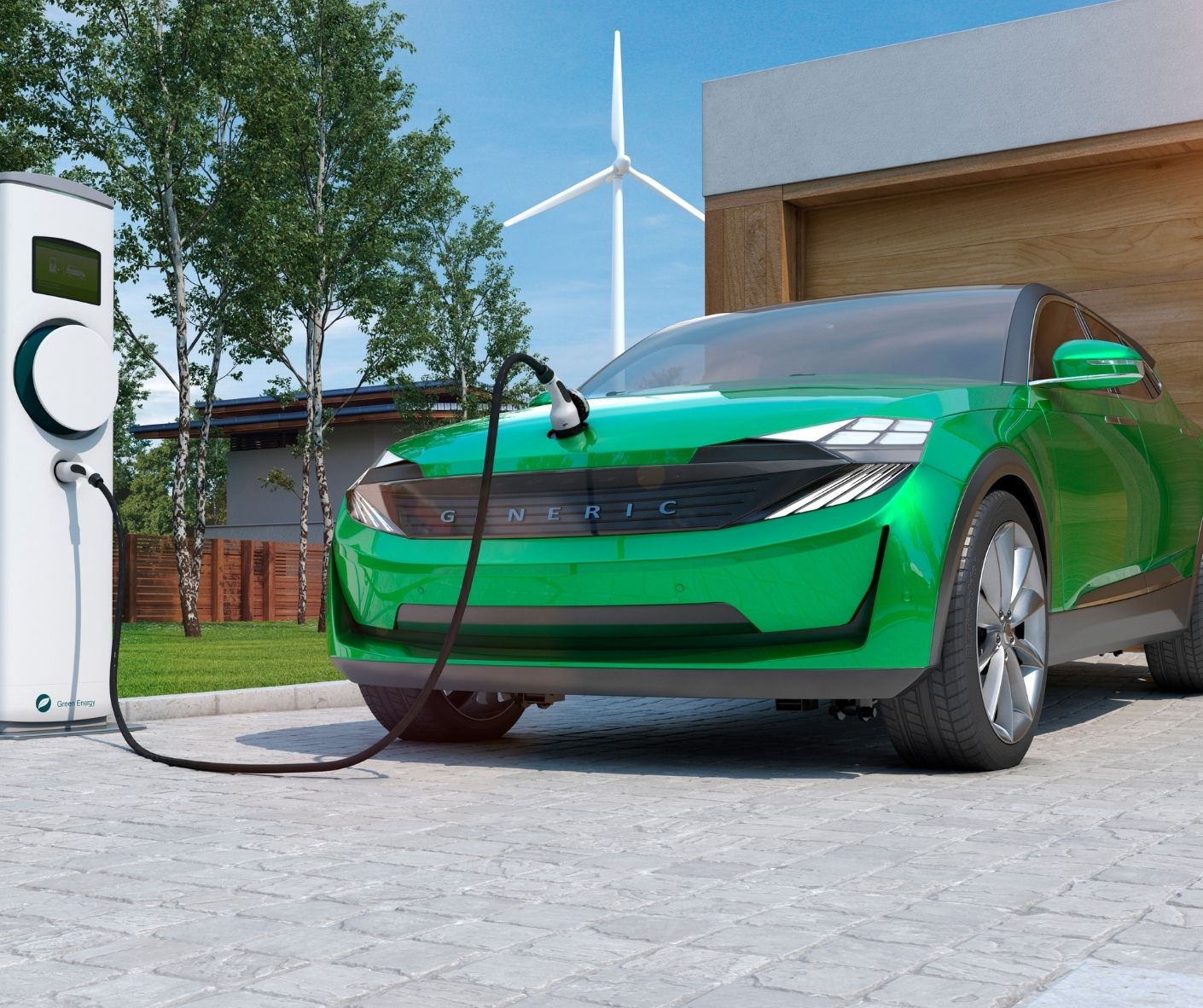 Ev Charger With Green Car - Specialist Accounting Solutions