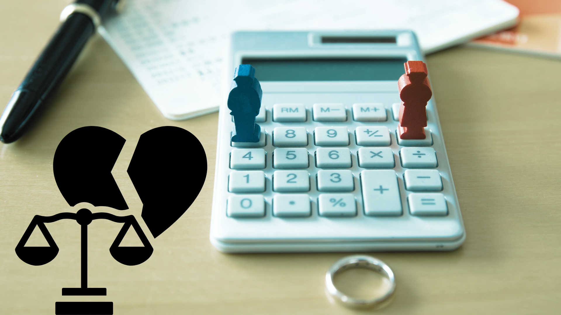 Divorce papers and calculation for business